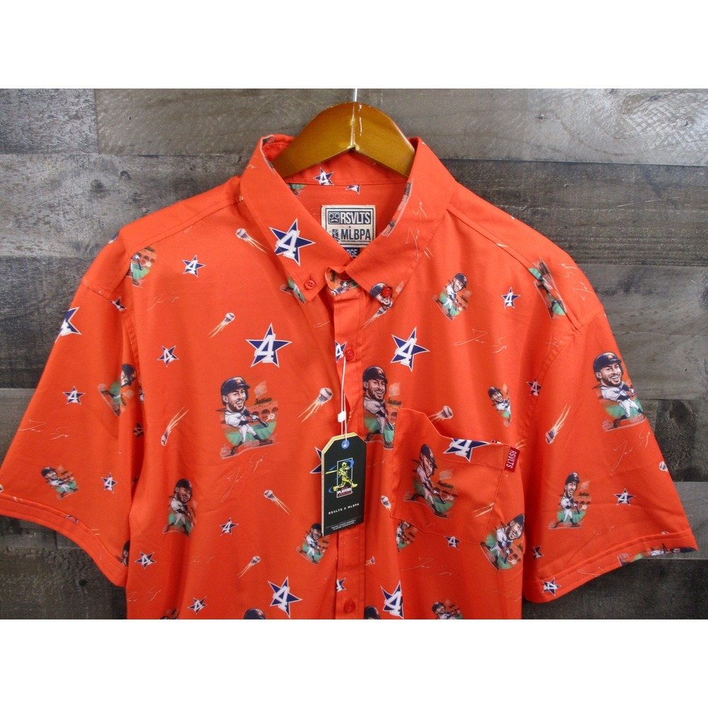 RSVLTS Houston Astros Shirt Mens XL Orange MLB Baseball Springer MLBPA Players